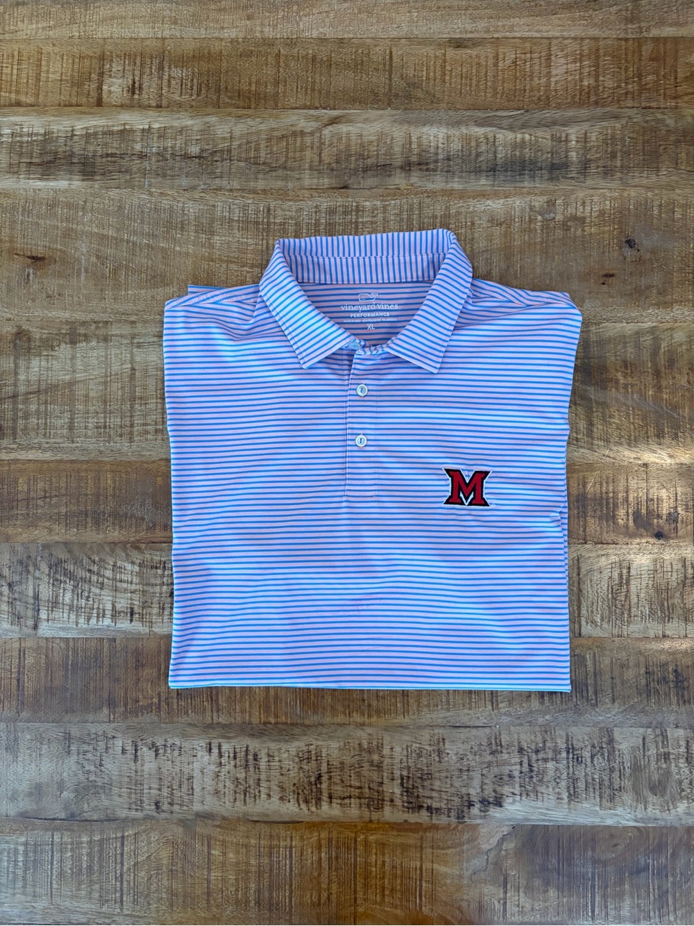 Vineyard Vines Miami (OH) Bradley Stripe Sankaty Performance Polo